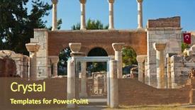  Presentation with turkey - PPT layouts enhanced with ayasuluk hill - selcuk ephesus background and a tawny brown colored foreground