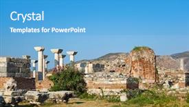  Presentation with turkey - Slide set having ayasuluk hill - selcuk ephesus background and a teal colored foreground