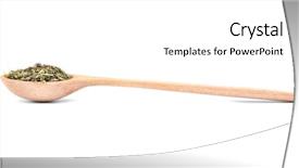  Presentation with falling spoon - Slides having artemisia - dried tarragon in spoon background and a  colored foreground