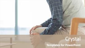  Presentation with knee pain - Amazing PPT theme having arthralgia - senior man with knee pain backdrop and a coral colored foreground