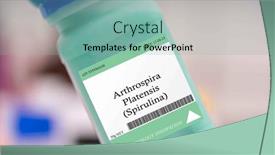  Presentation with food supplements - Presentation design with arthrospira-platensis-spirulina-microalgae-used background and a  colored foreground