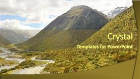 Presentation with new zealand - Slide set having mountain road in the arthur' background and a  colored foreground