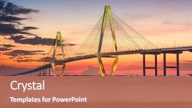  Presentation with charleston - PPT theme with arthur ravenel jr bridge background and a coral colored foreground