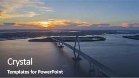  Presentation with bridge - PPT theme with arthur ravenel jr bridge background and a tawny brown colored foreground