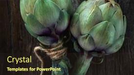  Presentation with food market - Presentation theme with artichoke-close-up-fresh-raw background and a wine colored foreground