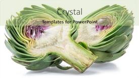 Presentation with bud - PPT theme enhanced with artichoke-flower-core-cross-section background and a mint green colored foreground