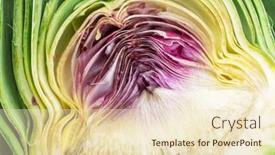  Presentation with edible flower - Slide deck consisting of artichoke-flower-edible-bud-cross background and a lemonade colored foreground