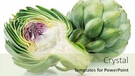  Presentation with edible flower - Slides enhanced with artichoke-flower-edible-bud background and a mint green colored foreground