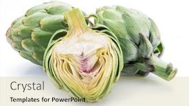  Presentation with edible flower - Theme featuring artichoke-flower-edible-buds-isolated background and a yellow colored foreground