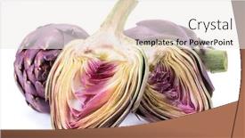  Presentation with edible flower - Amazing slide set having artichoke-flower-purple-edible-bud backdrop and a white colored foreground