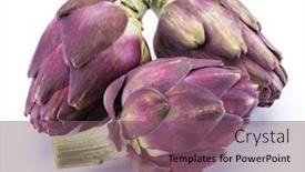  Presentation with edible flower - Colorful presentation theme enhanced with artichoke-flower-purple-edible-bud backdrop and a violet colored foreground