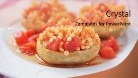  Presentation with couscous - Cool new presentation design with artichoke hearts stuffed with tomato and couscous selective focus backdrop and a coral colored foreground