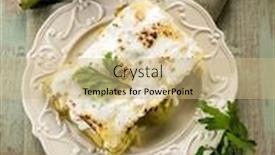  Presentation with vegetarian - Amazing slides having artichoke lasagne vegetarian food backdrop and a coral colored foreground