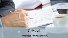  Presentation with news - Presentation theme having article - businessman reading news background and a light blue colored foreground