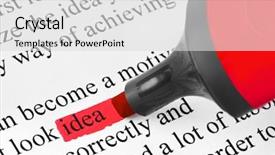  Presentation with idea - PPT theme enhanced with abstract article - highlighter and word idea background and a light gray colored foreground
