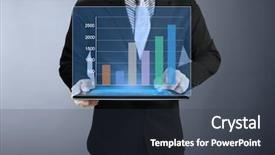  Presentation with article - Slide set enhanced with article review - businessmen graph on tablet background and a dark gray colored foreground