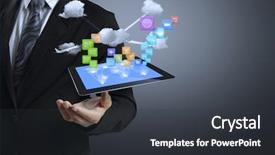  Presentation with touch screen - Presentation having article review - touch screen touch- tablet background and a  colored foreground