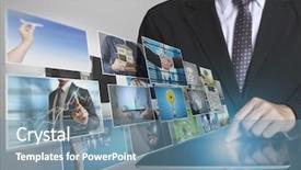  Presentation with touch screen - Beautiful slides featuring article review - touch screen touch- tablet backdrop and a seafoam green colored foreground