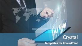  Presentation with touch screen - Presentation theme with article review - touch screen touch- tablet background and a  colored foreground