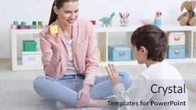  Presentation with learning - Amazing presentation theme having articulatons - cute little boy learning backdrop and a light blue colored foreground