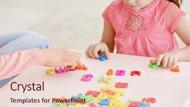  Presentation with cute - Presentation theme consisting of articulatons - cute little girl at speech background and a lemonade colored foreground