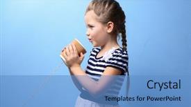  Presentation with plastic - Audience pleasing presentation theme consisting of articulatons - cute little girl using plastic backdrop and a teal colored foreground