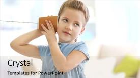  Presentation with cheerful stylish city girl using - Theme with articulatons - cute little girl using plastic background and a lemonade colored foreground