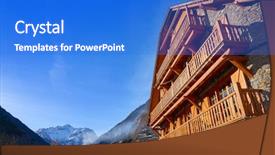  Presentation with welcome to church - Cool new PPT theme with arties village church in lerida backdrop and a cobalt blue colored foreground