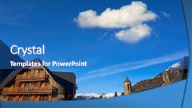  Presentation with church flyers - Slides enhanced with arties village church in lerida background and a teal colored foreground