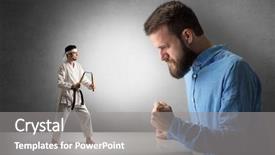  Presentation with giant bible cartoon - Amazing slides having artifice - giant hipster man yelling backdrop and a  colored foreground