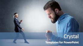  Presentation with yelling - Amazing theme having artifice - giant hipster man yelling backdrop and a  colored foreground