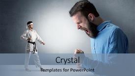  Presentation with yelling - Audience pleasing slide set consisting of artifice - giant hipster man yelling backdrop and a  colored foreground