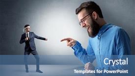  Presentation with karate do - Theme featuring artifice - giant hipster man yelling background and a teal colored foreground