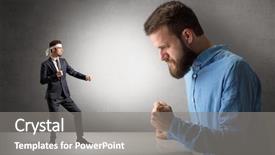  Presentation with yelling - Amazing presentation theme having artifice - giant hipster man yelling backdrop and a gray colored foreground