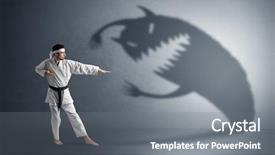  Presentation with young black couples hiking - PPT theme enhanced with artifice - young karate man fighting background and a  colored foreground