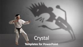  Presentation with black man - Cool new slides with artifice - young karate man fighting backdrop and a  colored foreground