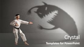  Presentation with young black couples hiking - Audience pleasing PPT theme consisting of artifice - young karate man fighting backdrop and a gray colored foreground