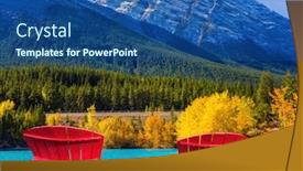  Presentation with abraham - Theme consisting of artificial-abraham-lake-reflects background and a ocean colored foreground