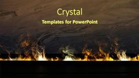  Presentation with fire - Colorful PPT theme enhanced with artificial-fire-in-the-fireplace backdrop and a tawny brown colored foreground