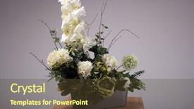  Presentation with flowers vase - Slide deck having floral arrangements - artificial flowers bouquet in vase background and a tawny brown colored foreground