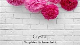  Presentation with baby shower - Audience pleasing theme consisting of artificial flowers for baby shower backdrop and a light gray colored foreground