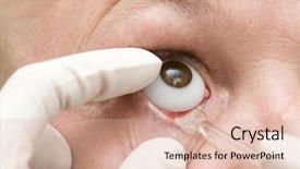  Presentation with eye glass - Presentation featuring artificial glass eye background and a lemonade colored foreground