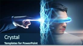  Presentation with black technology - PPT layouts with artificial intelligence - business network and future technology background and a ocean colored foreground