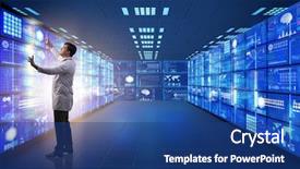  Presentation with telemedicine - PPT theme enhanced with artificial intelligence - concept of telemedicine with male background and a ocean colored foreground