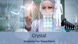 Presentation with medical concept - PPT theme with artificial intelligence - doctor in futuristic medical concept background and a light blue colored foreground