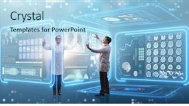  Presentation with diagnostics - PPT theme enhanced with artificial intelligence - team of doctor in remote background and a light blue colored foreground