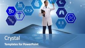  Presentation with telehealth - Cool new presentation design with artificial intelligence - telehealth concept with doctor doing backdrop and a teal colored foreground