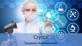  Presentation with telemedicine - Presentation design having artificial intelligence - woman doctor in telemedicine futuristic background and a light blue colored foreground