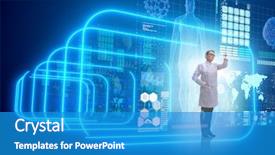  Presentation with telemedicine - Theme having artificial intelligence - woman doctor in telemedicine mhealth background and a teal colored foreground