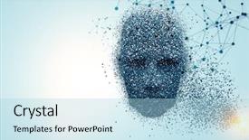  Presentation with artificial intelligence - Theme with artificial intelligence and future technologies background and a light blue colored foreground